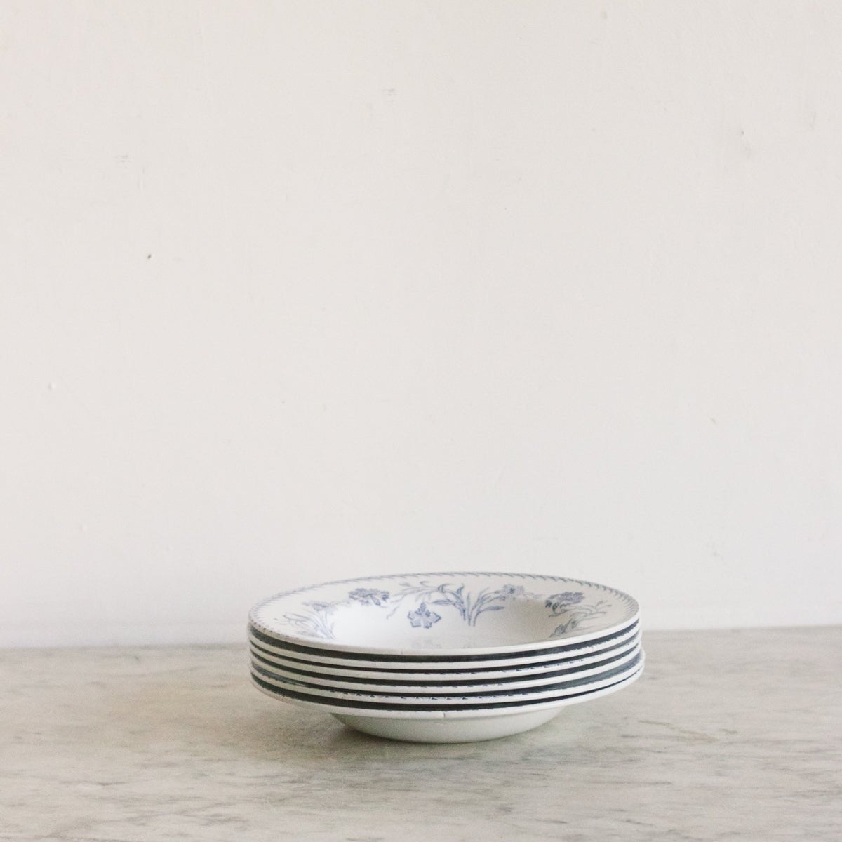 Lutece Transferware Soup Bowl Set of 6 - elsie green - The French Kitchen