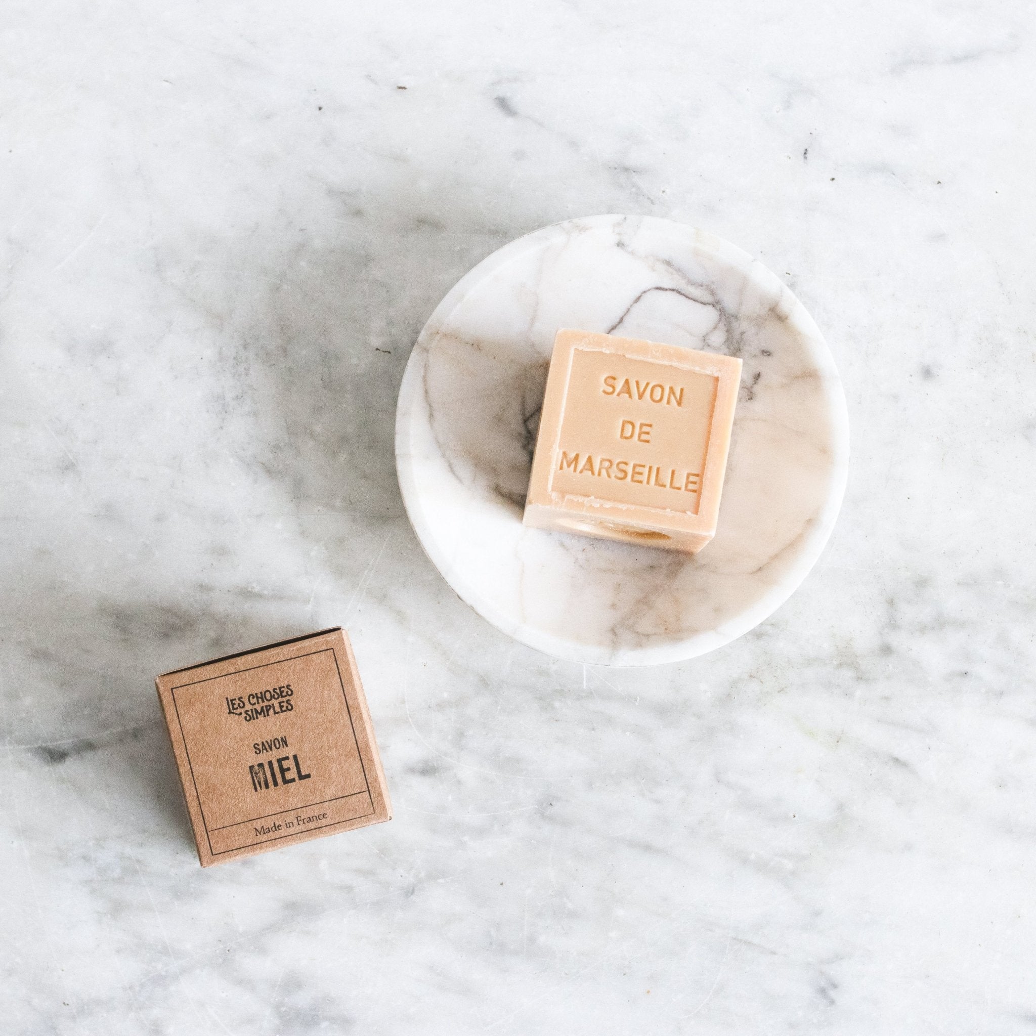 Marble Bowl with Petite Savon - elsie green - The French Kitchen