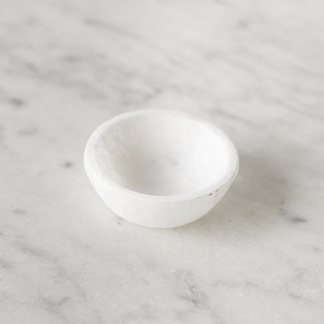 Marble Salt Cellar & Mahogany Salt Spoon - elsie green - the french kitchen