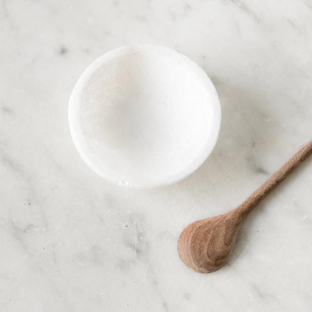 Marble Salt Cellar & Mahogany Salt Spoon - elsie green - the french kitchen