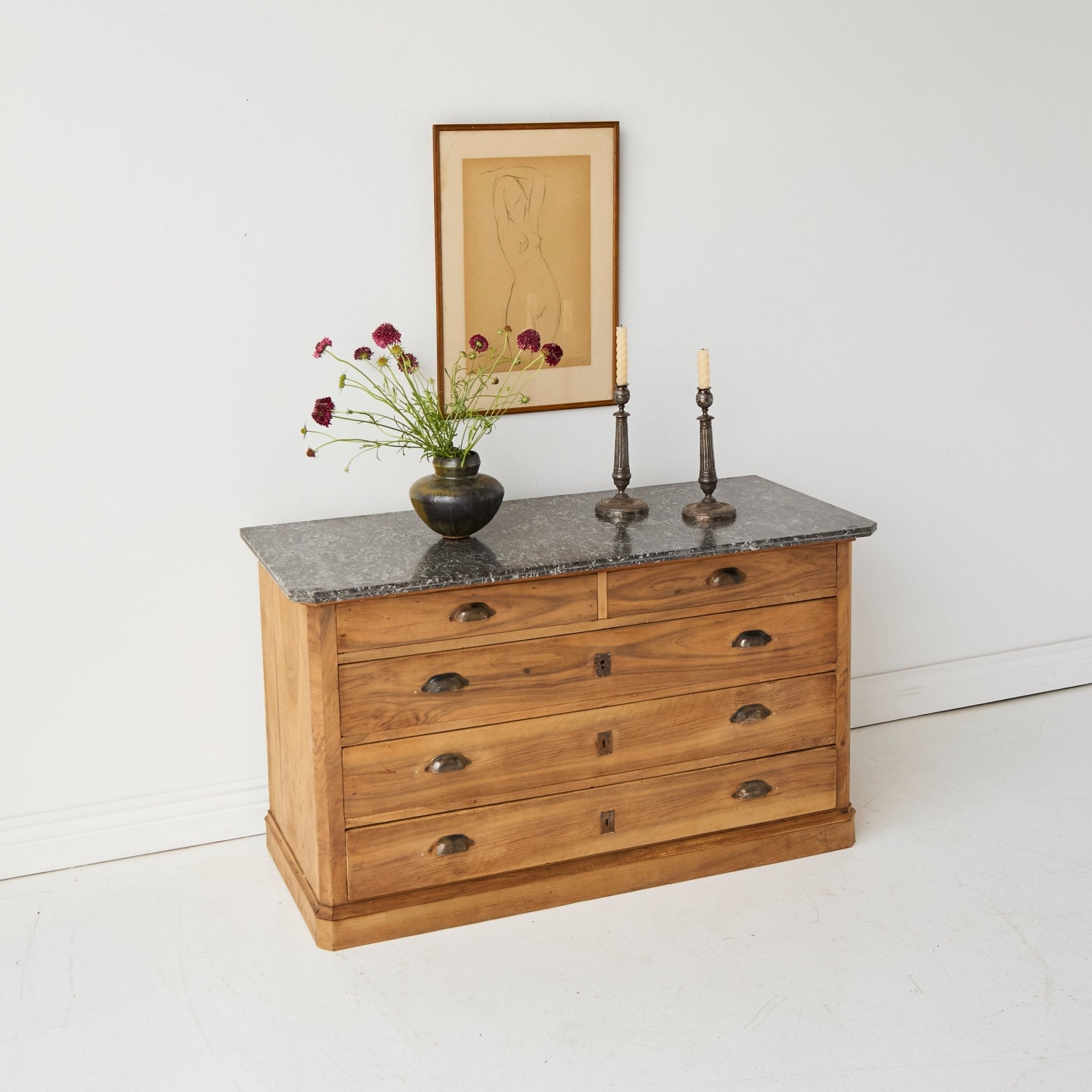 Marble Walnut Dresser - elsie green - furniture