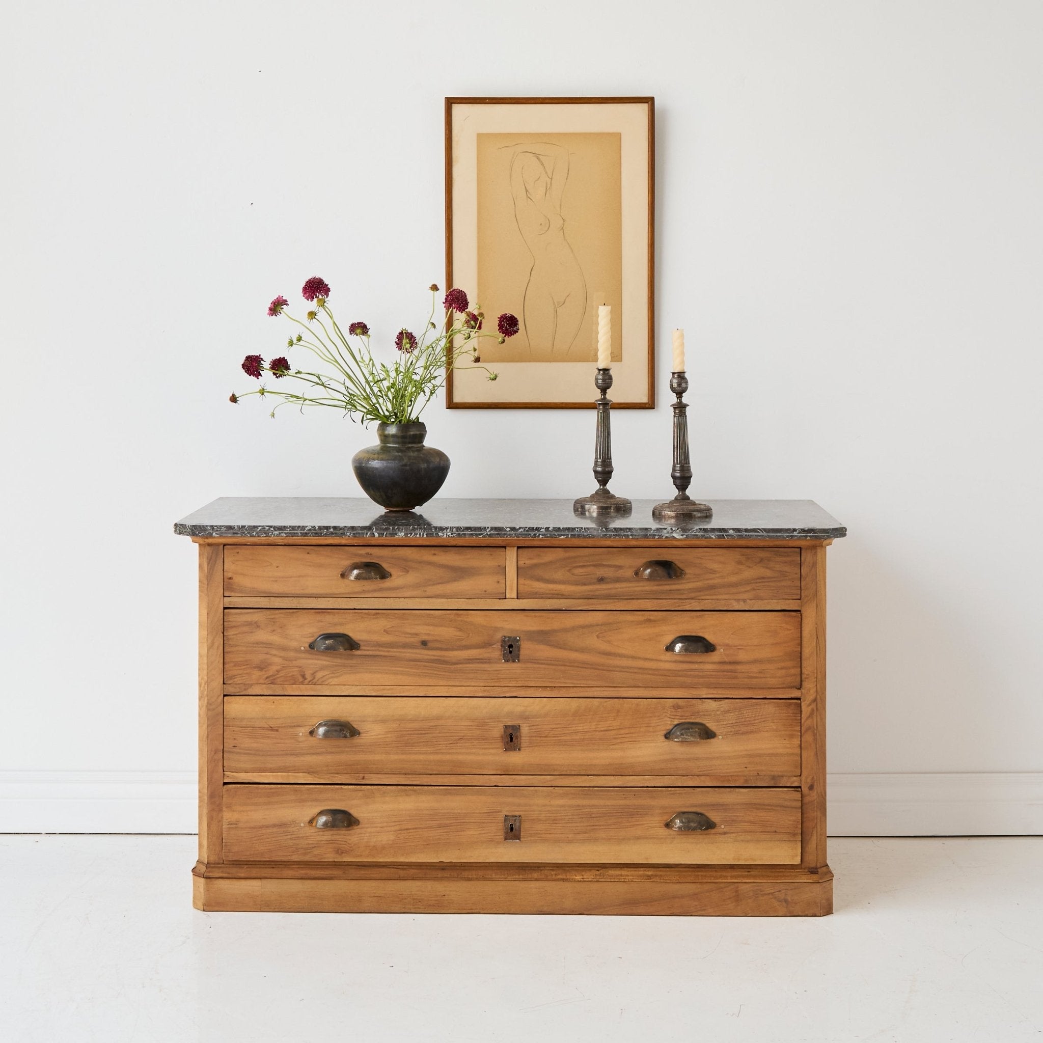 Marble Walnut Dresser - elsie green - furniture