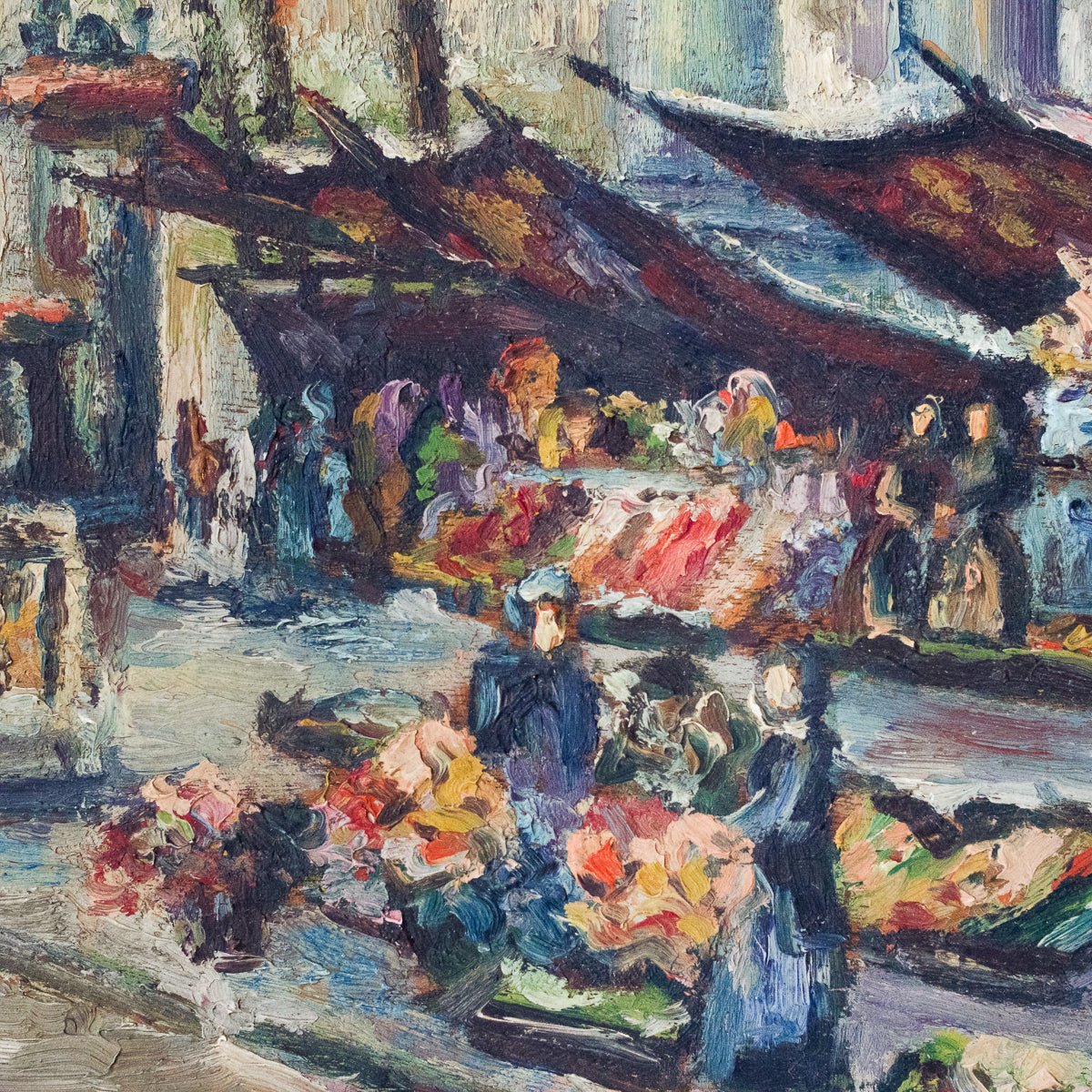 Marché Aux Fleurs Oil Painting - elsie green - Art