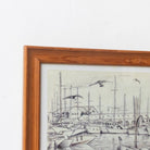Marina with Seagulls Drawing - elsie green - art