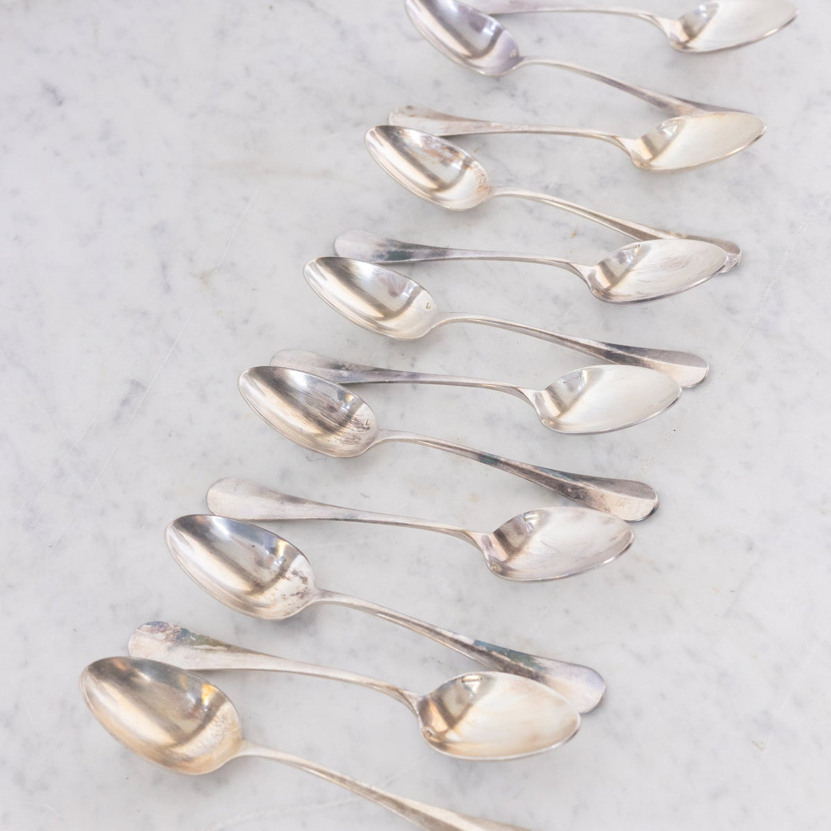 Matched Monogrammed Teaspoons Set of 12 - elsie green - the french kitchen