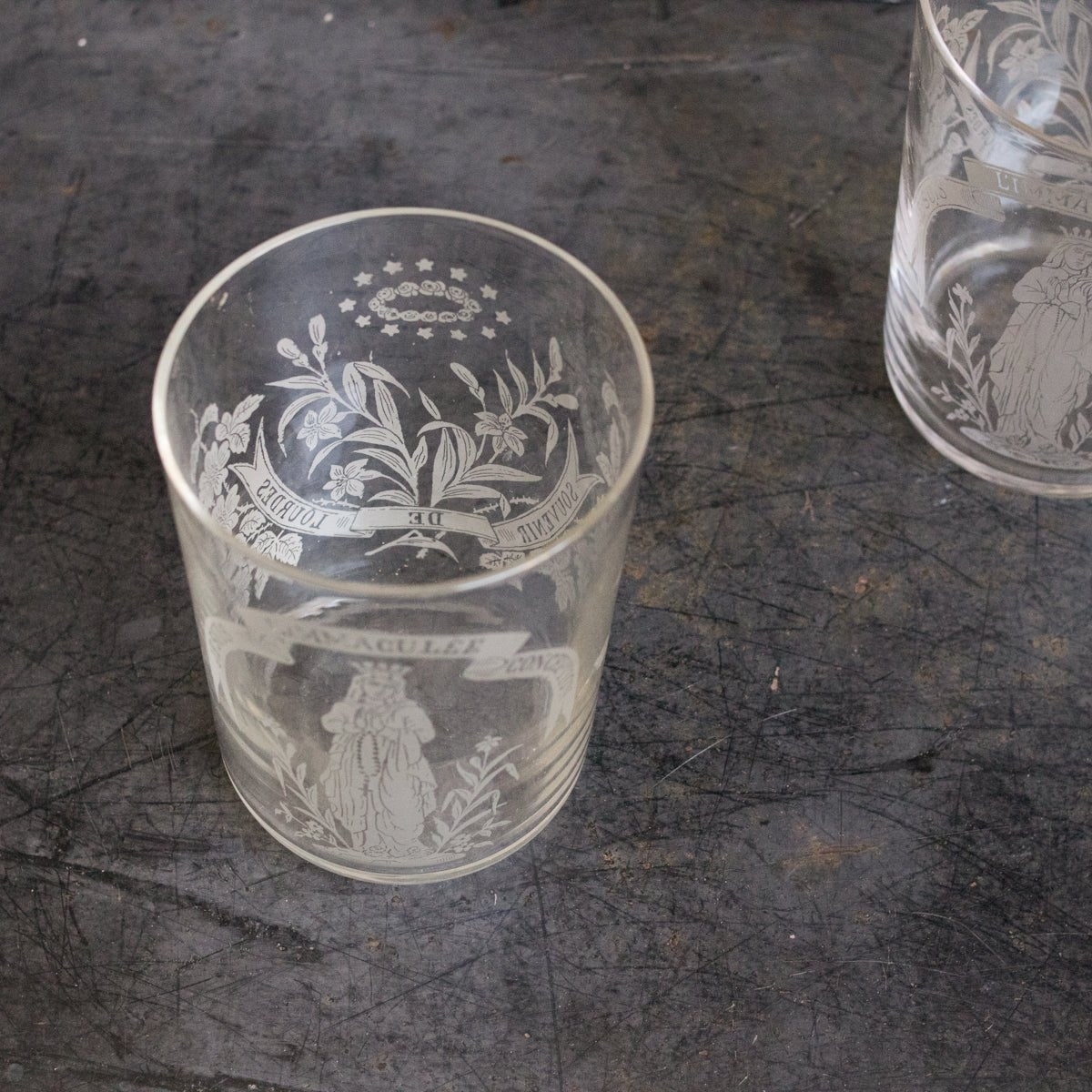 Matched Pair Of Blown Glass Tumblers - elsie green - The French Kitchen