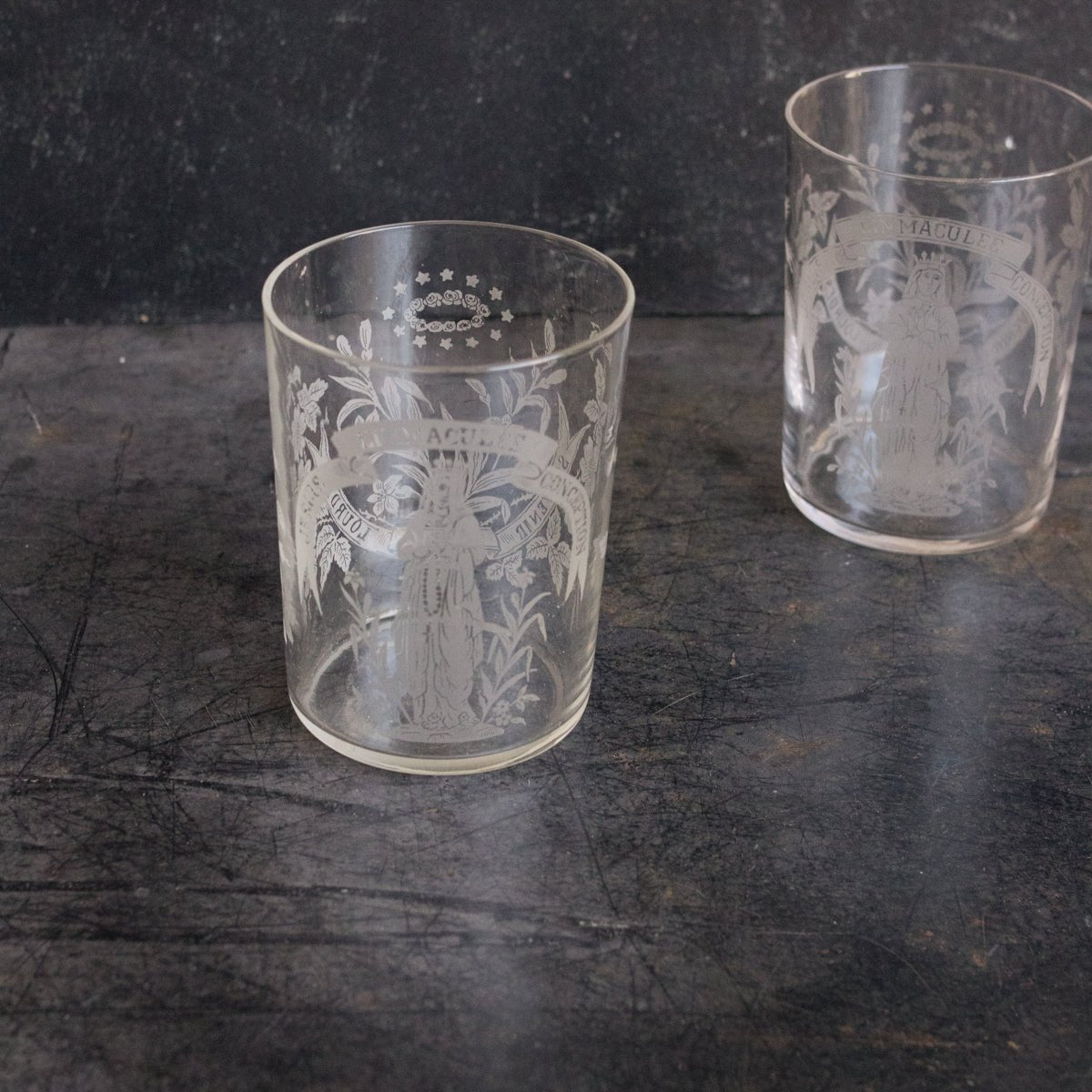 Matched Pair Of Blown Glass Tumblers - elsie green - The French Kitchen