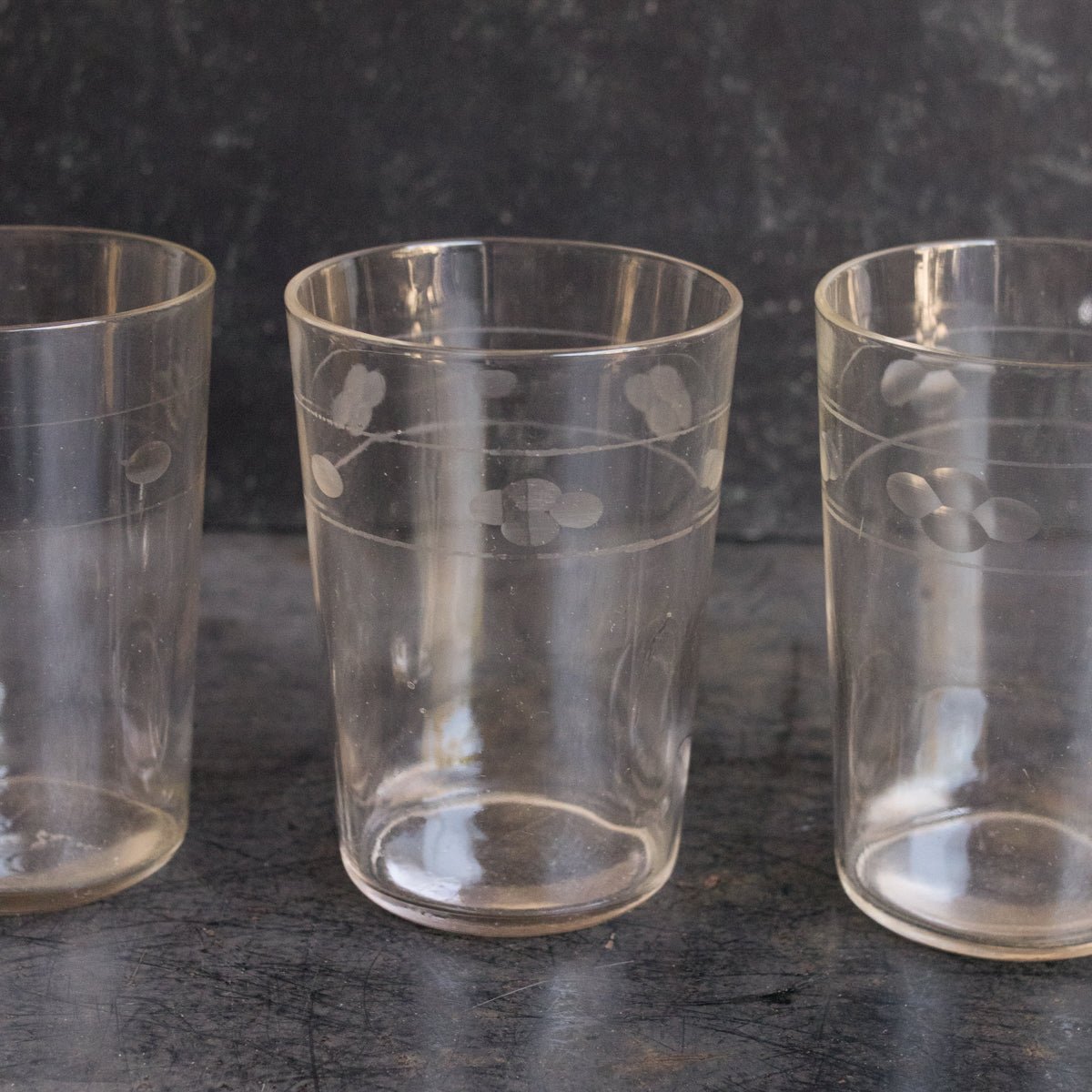 Matched Trio Of Blown Glass Tumblers - elsie green - The French Kitchen