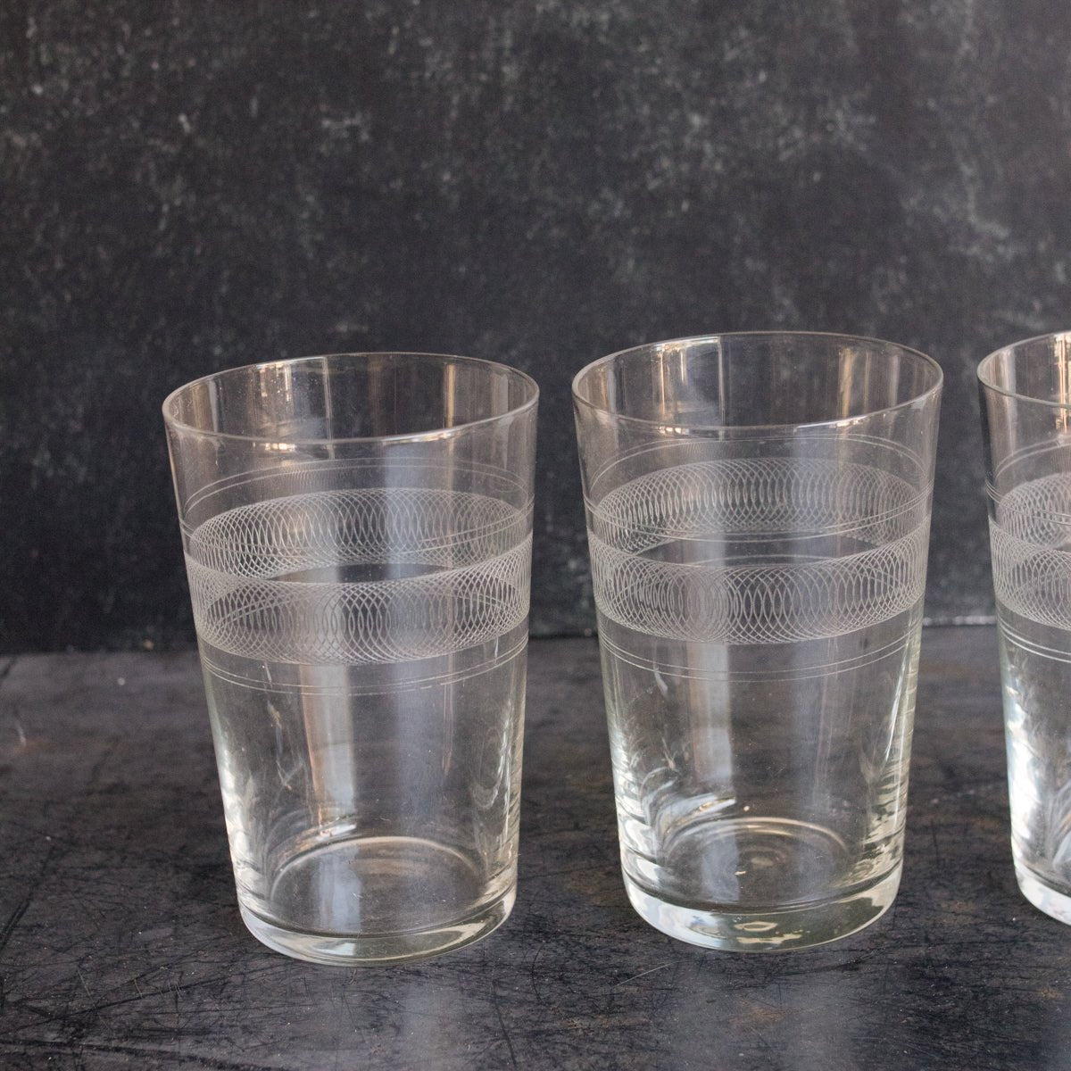 Matched Trio Of Blown Glass Tumblers - elsie green - The French Kitchen