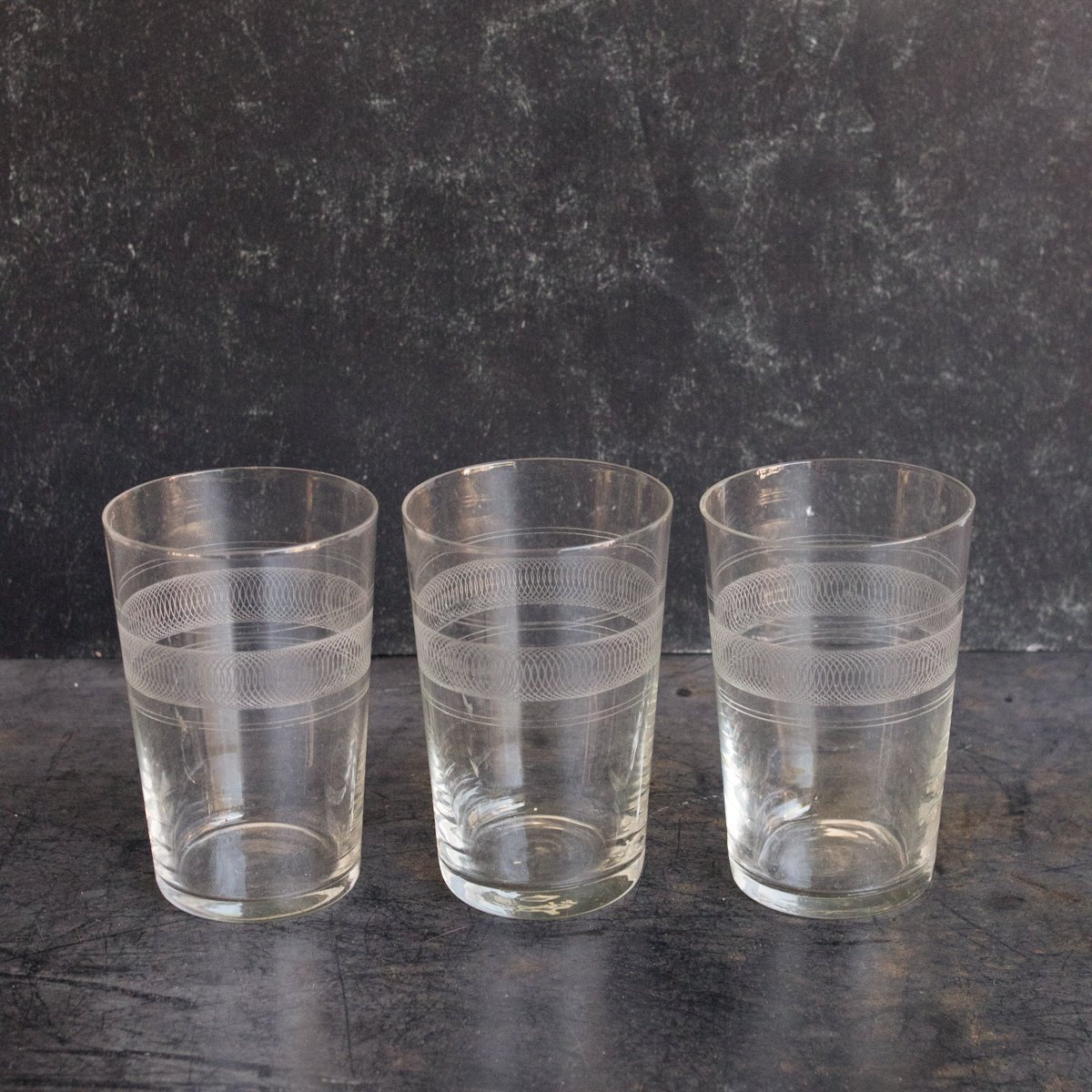 Matched Trio Of Blown Glass Tumblers - elsie green - The French Kitchen