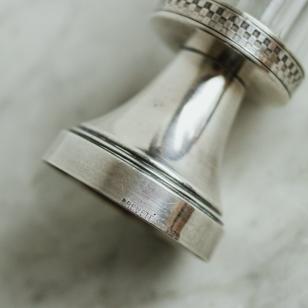 Mid - Century Glass And Silver Mustard Pot - elsie green - The French Kitchen