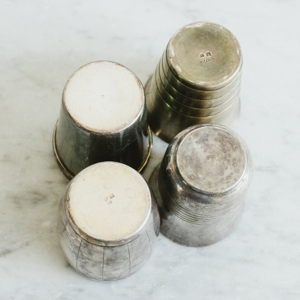 Monogramed Silver Christening Cups Set Of 4 - elsie green - The French Kitchen