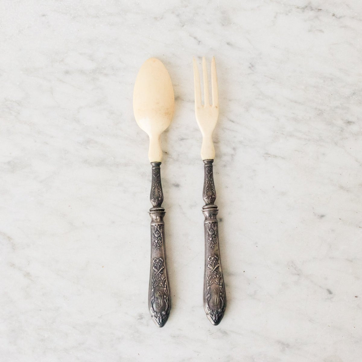 Monogrammed Bone Serving Set - Pair - elsie green - The French Kitchen