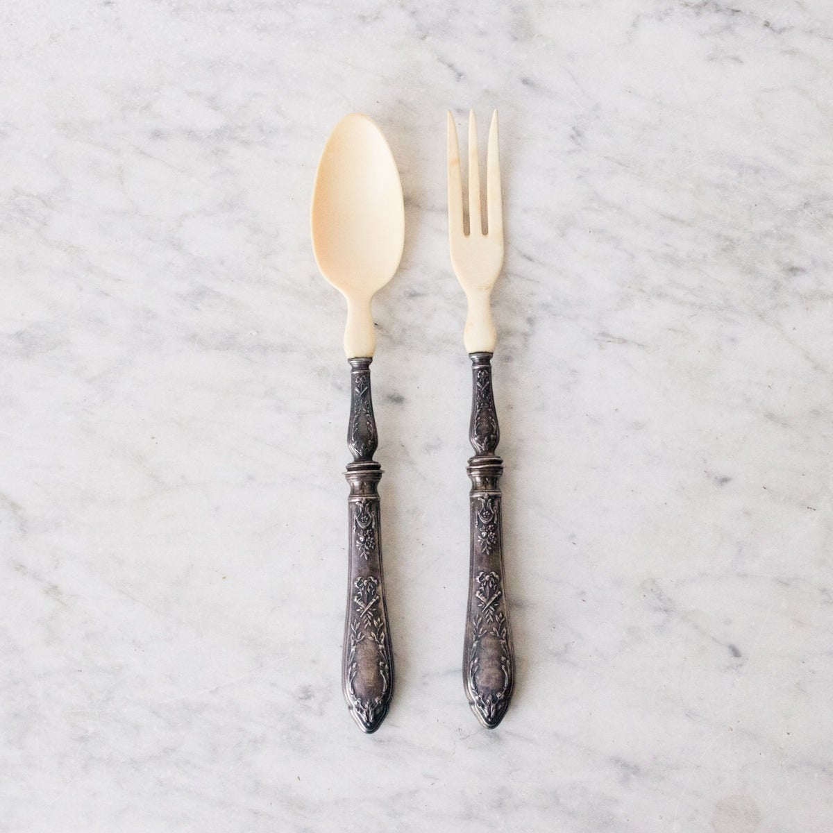 Monogrammed Bone Serving Set - Pair - elsie green - The French Kitchen