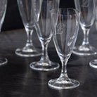 Monogrammed Champagne Flute Set of 8 - elsie green - the french kitchen