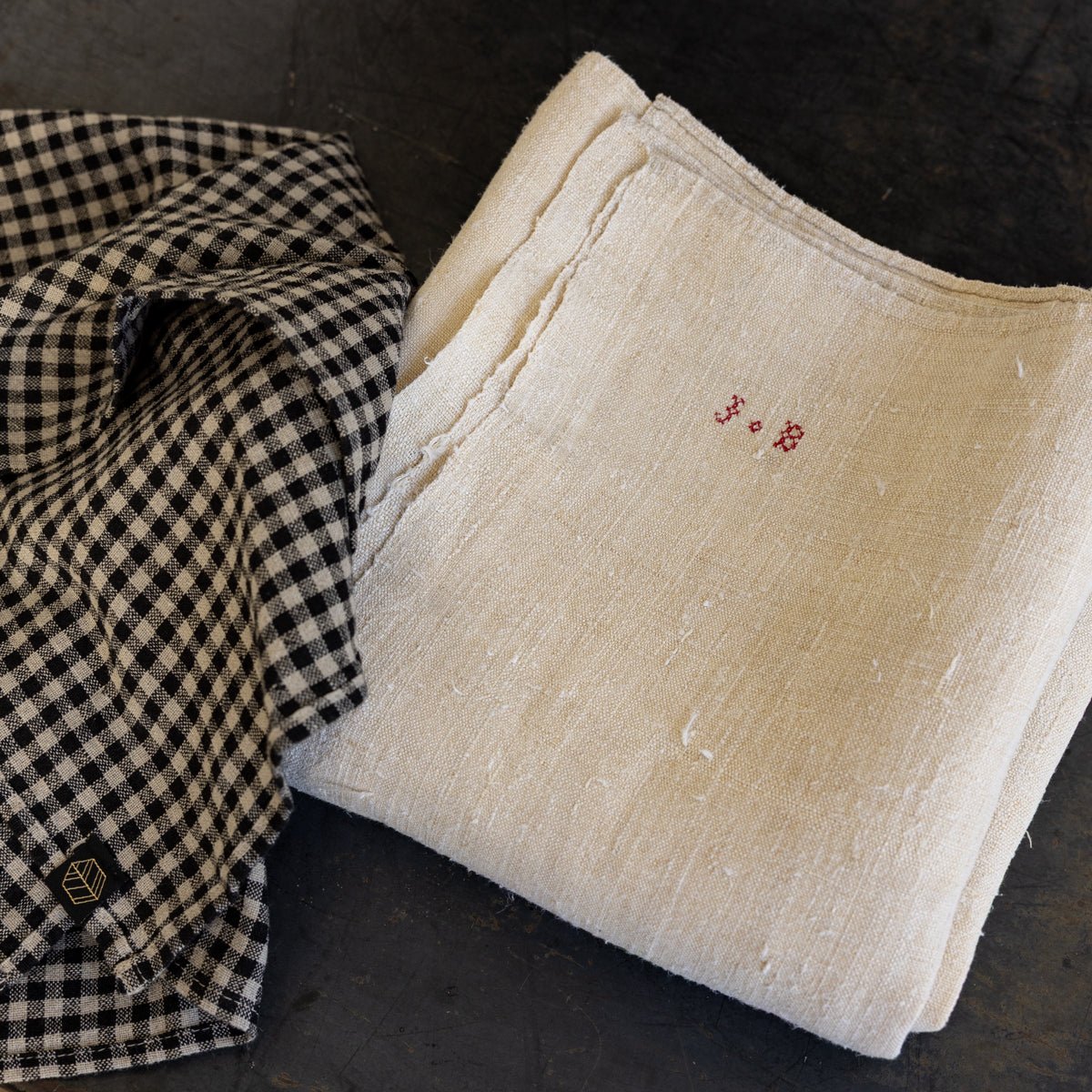 Monogrammed Chanvre Tablecloth - elsie green - textiles