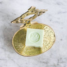 Moroccan Brass Soap Dish with Petite Savon - elsie green - decor