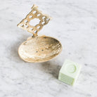 Moroccan Brass Soap Dish with Petite Savon - elsie green - decor
