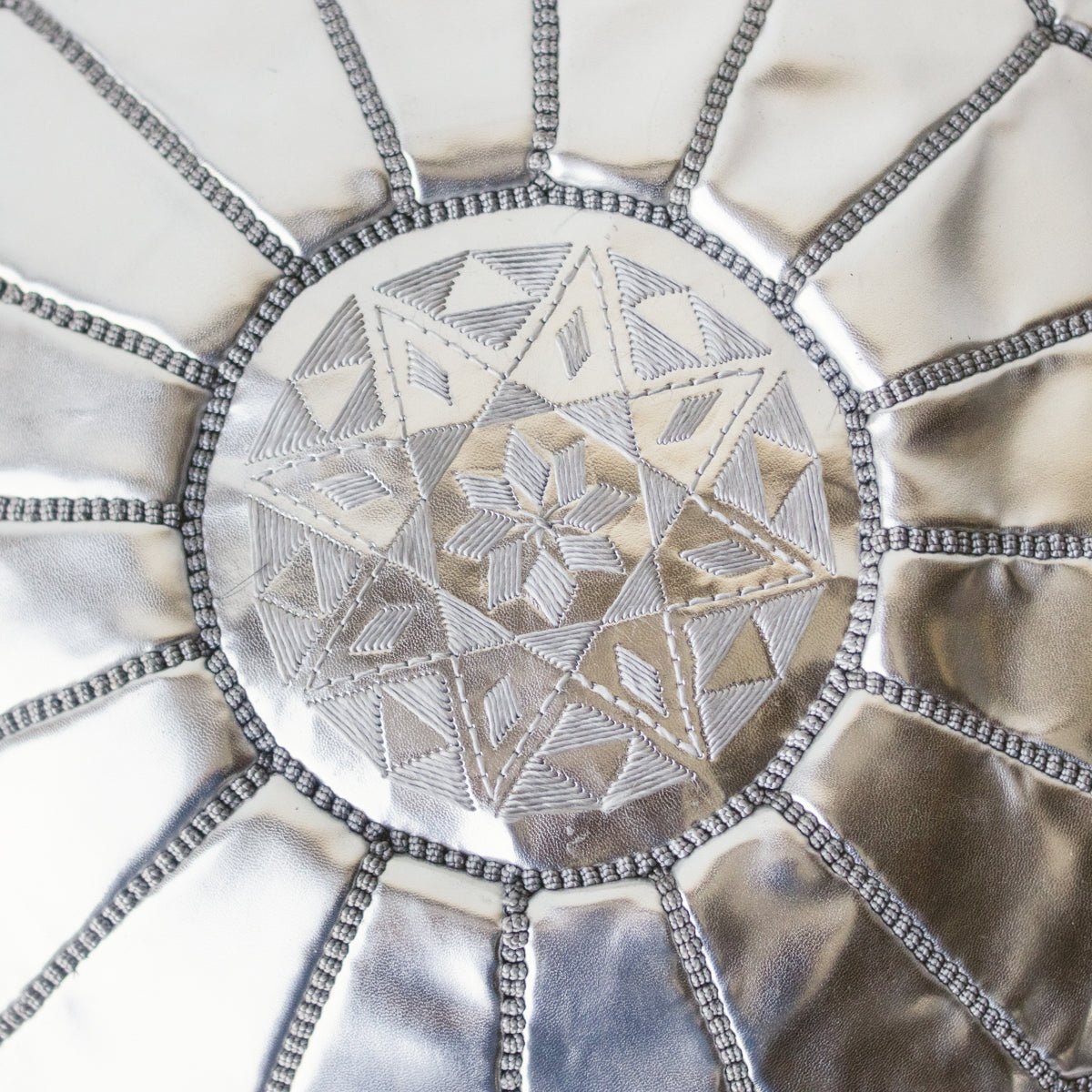 Moroccan Leather Pouf - elsie green - Furniture