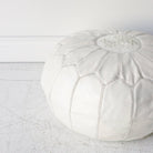 Moroccan Leather Pouf - elsie green - Furniture