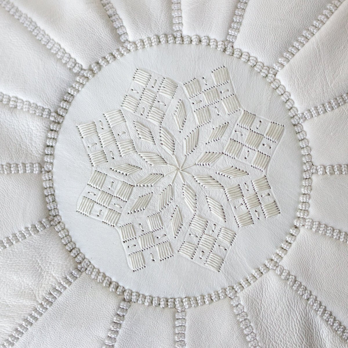 Moroccan Leather Pouf - elsie green - Furniture