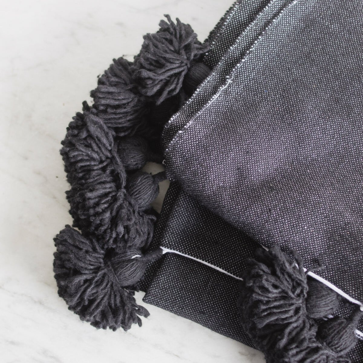 Moroccan Pom Pom Throw - elsie green - Textiles
