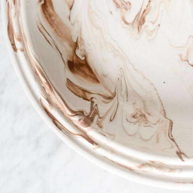 Moroccan Terra Cotta Platter with Marble Glaze - elsie green - the french kitchen