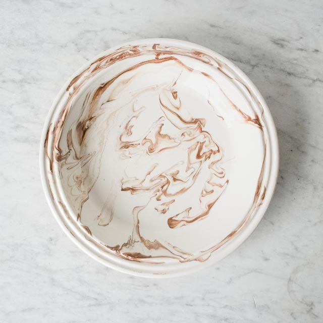 Moroccan Terra Cotta Platter with Marble Glaze - elsie green - the french kitchen
