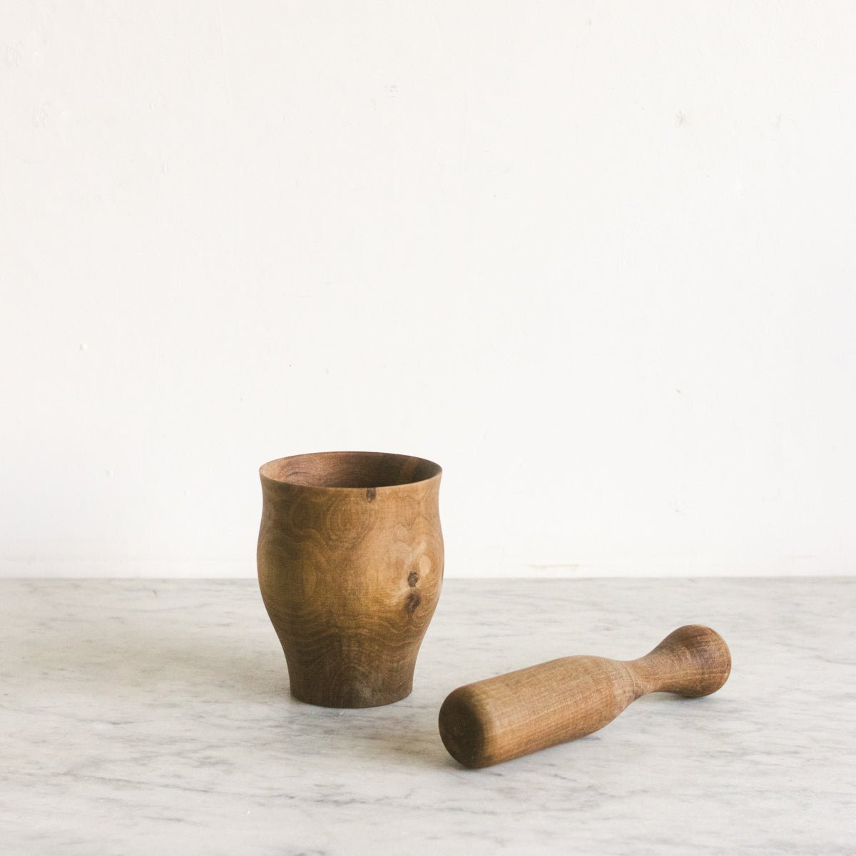 Moroccan Wood Mortar & Pestle - elsie green - the french kitchen