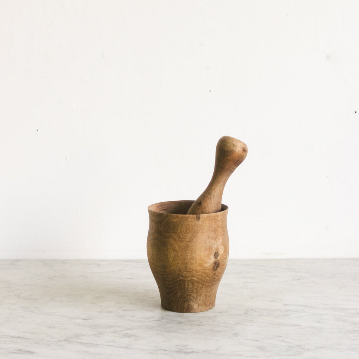 Moroccan Wood Mortar & Pestle - elsie green - the french kitchen