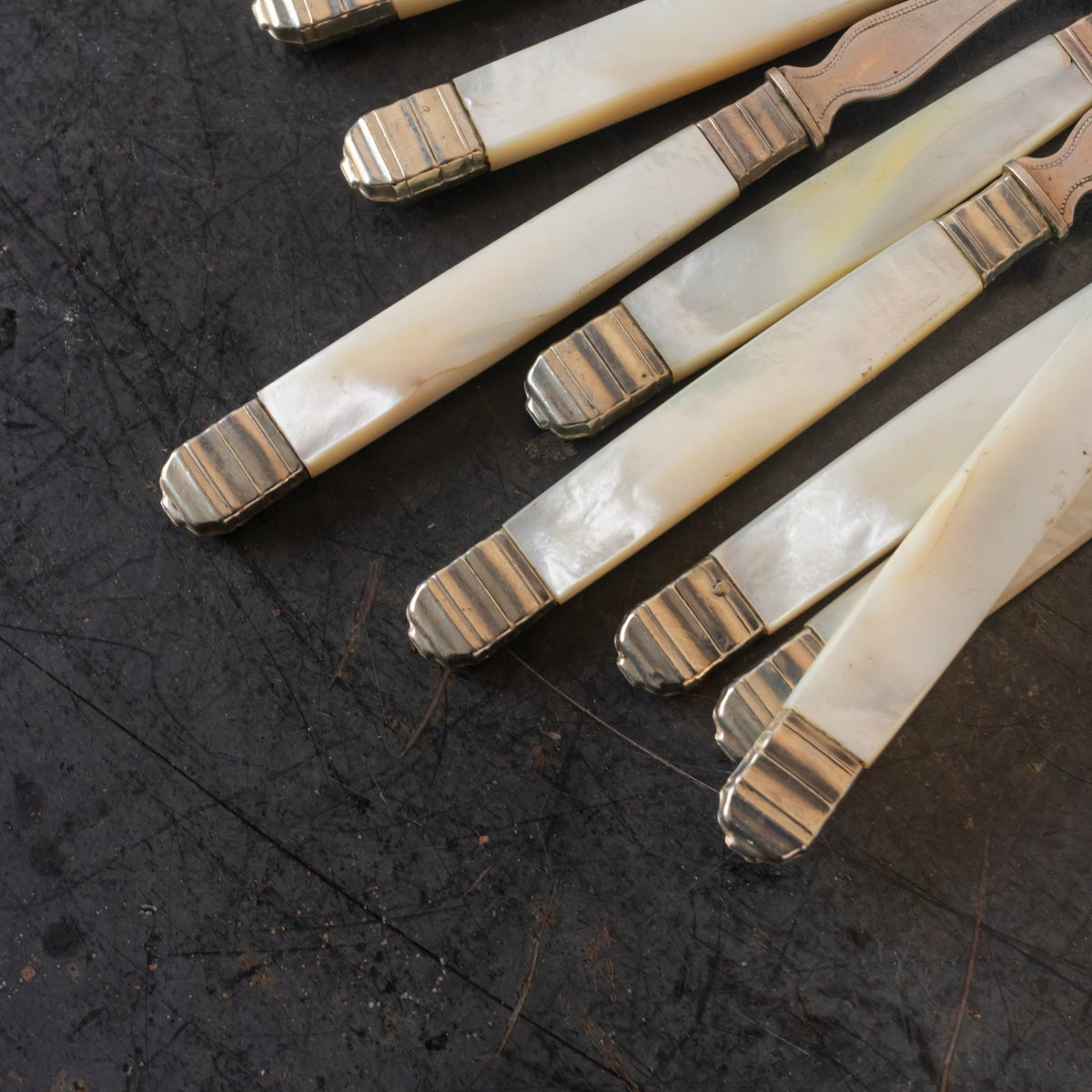 Mother of Pearl Dessert Fork Set of 9 - elsie green - the french kitchen