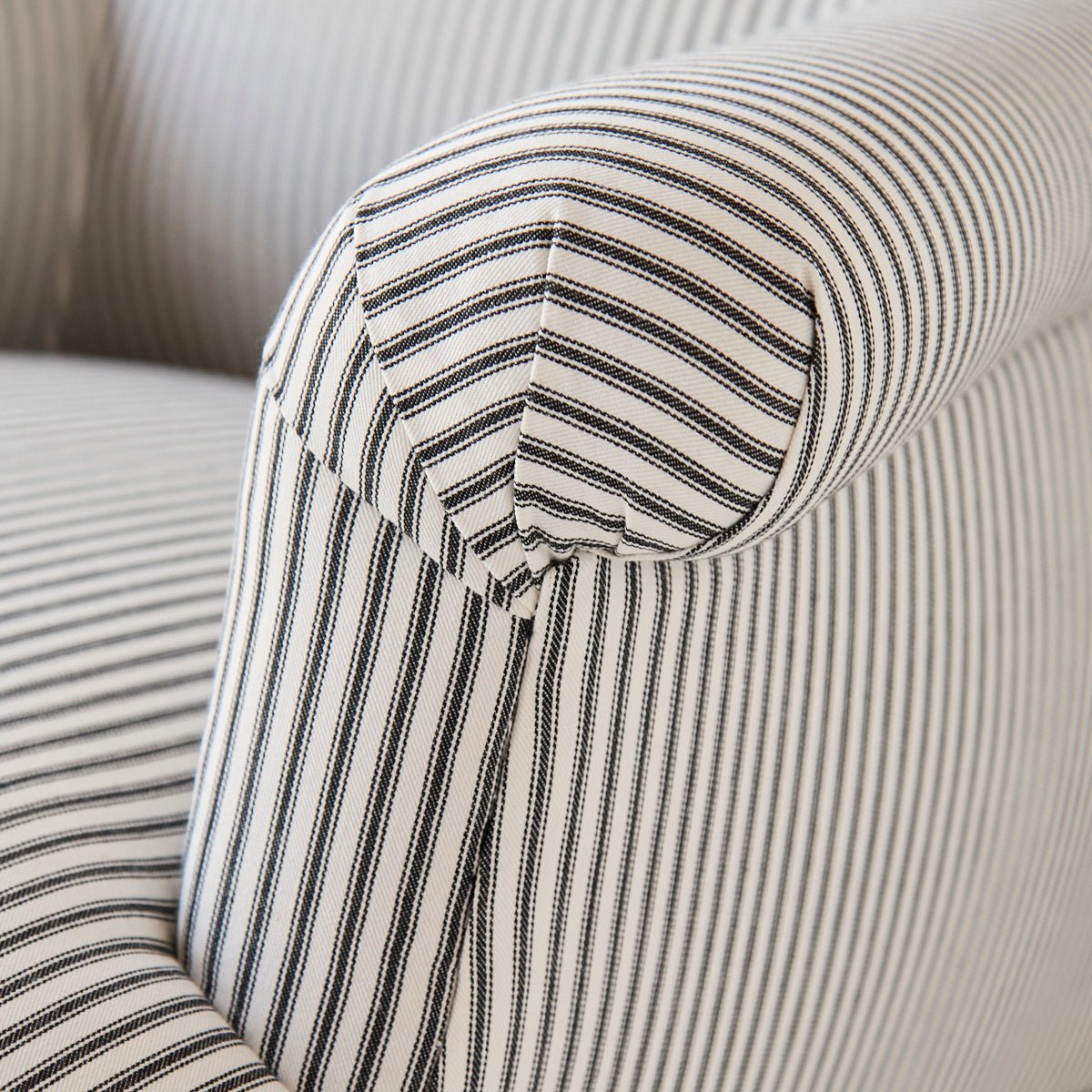 Napoleon III Arm Chair | Black Ticking - elsie green - furniture