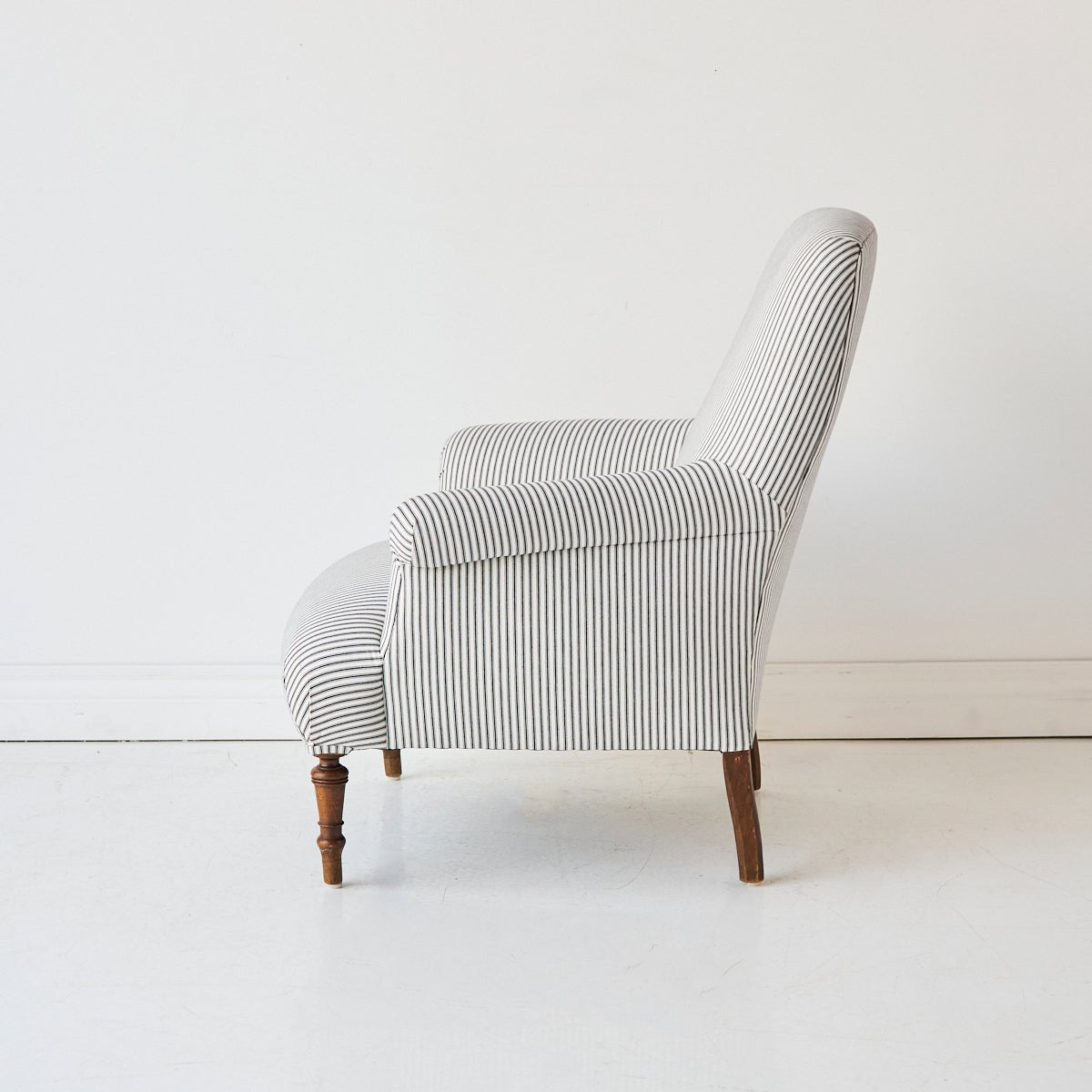 Napoleon III Arm Chair | Black Ticking - elsie green - furniture