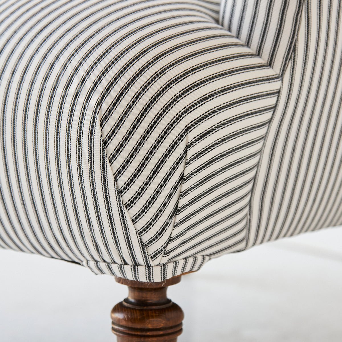 Napoleon III Arm Chair | Black Ticking - elsie green - furniture