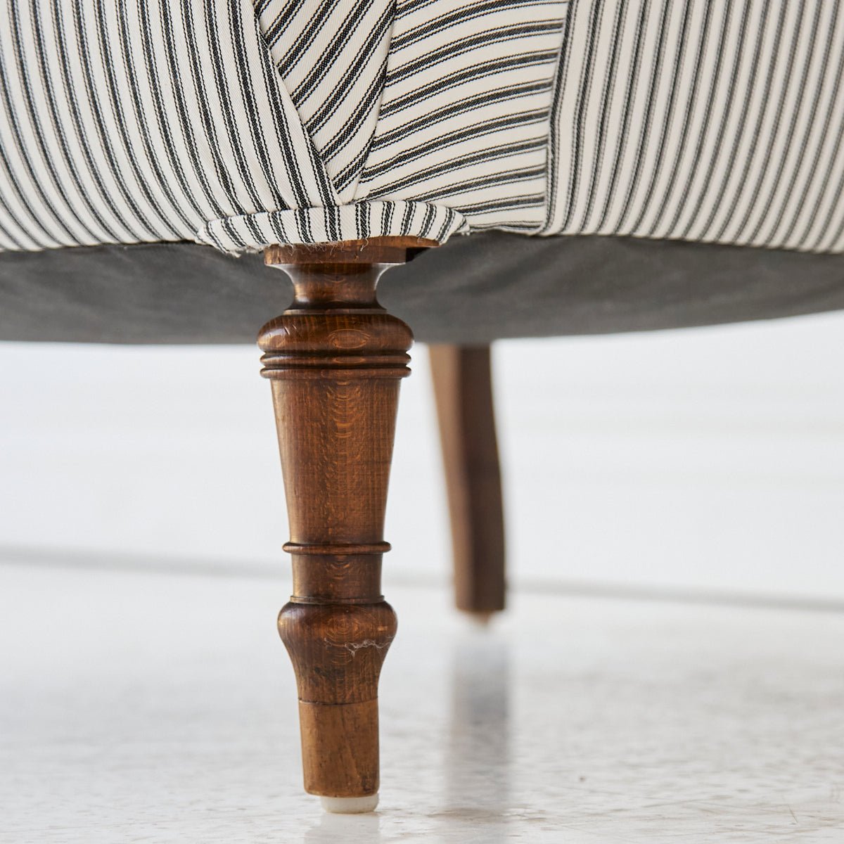 Napoleon III Arm Chair | Black Ticking - elsie green - furniture