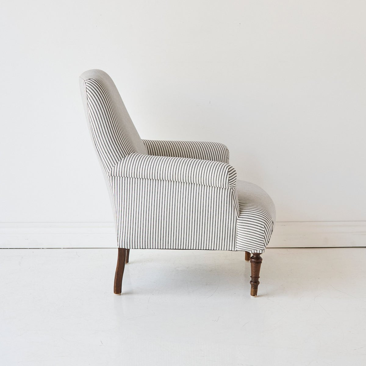 Napoleon III Arm Chair | Black Ticking - elsie green - furniture