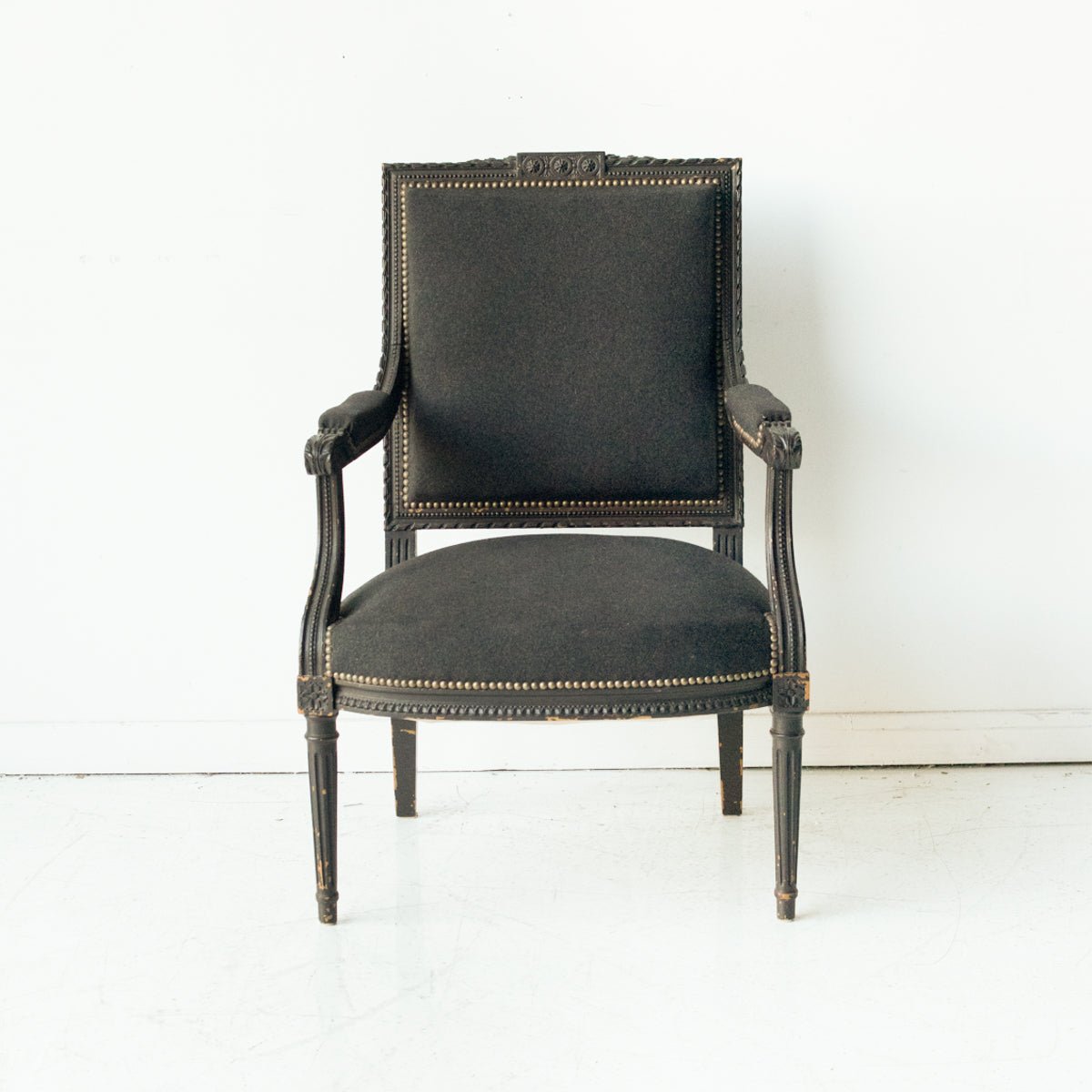 Napoleon III Linen Arm Chair - elsie green - furniture