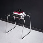 Nickel & Glass Side Table - elsie green - furniture