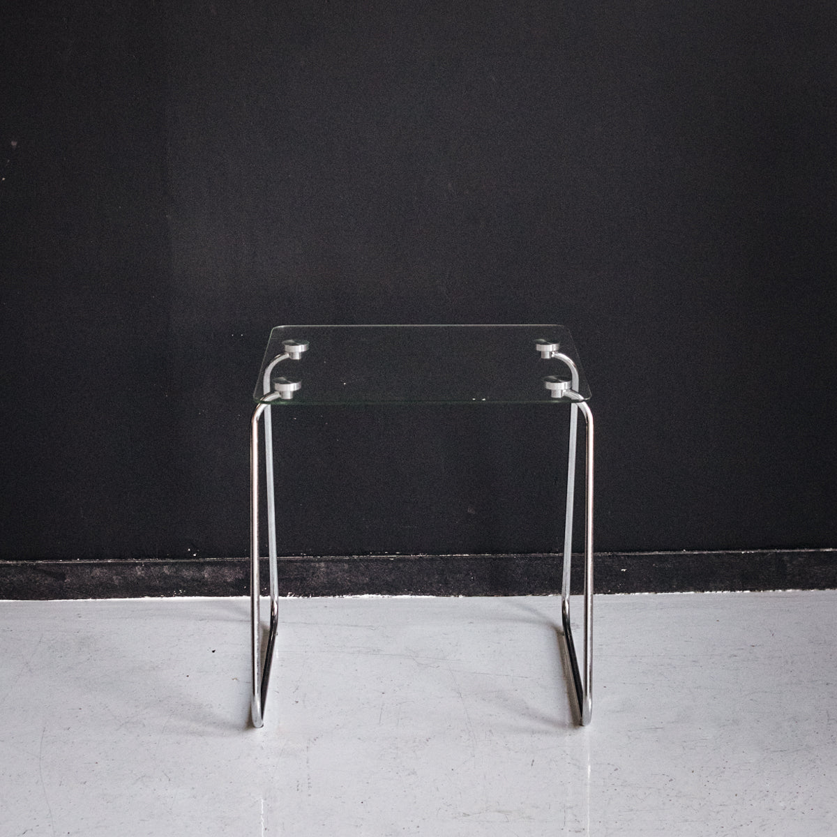 Nickel & Glass Side Table - elsie green - furniture