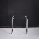 Nickel & Glass Side Table - elsie green - furniture