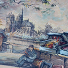 Notre Dame with Bouquinistes Watercolor Painting - elsie green - art