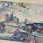 Notre Dame with Bouquinistes Watercolor Painting - elsie green - art