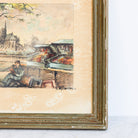 Notre Dame with Bouquinistes Watercolor Painting - elsie green - art