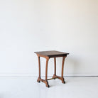 Oak Bistro Table with Brass Stretcher - elsie green - furniture