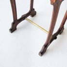 Oak Bistro Table with Brass Stretcher - elsie green - furniture