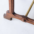 Oak Bistro Table with Brass Stretcher - elsie green - furniture