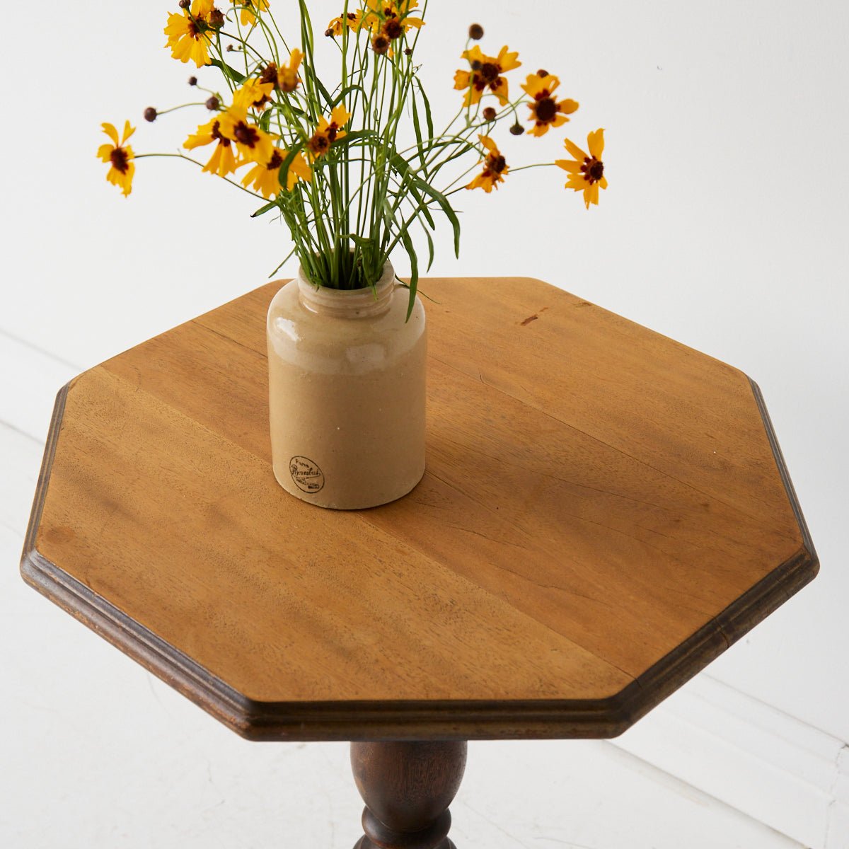 Octagonal Pedestal Side Table - elsie green - furniture