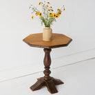 Octagonal Pedestal Side Table - elsie green - furniture
