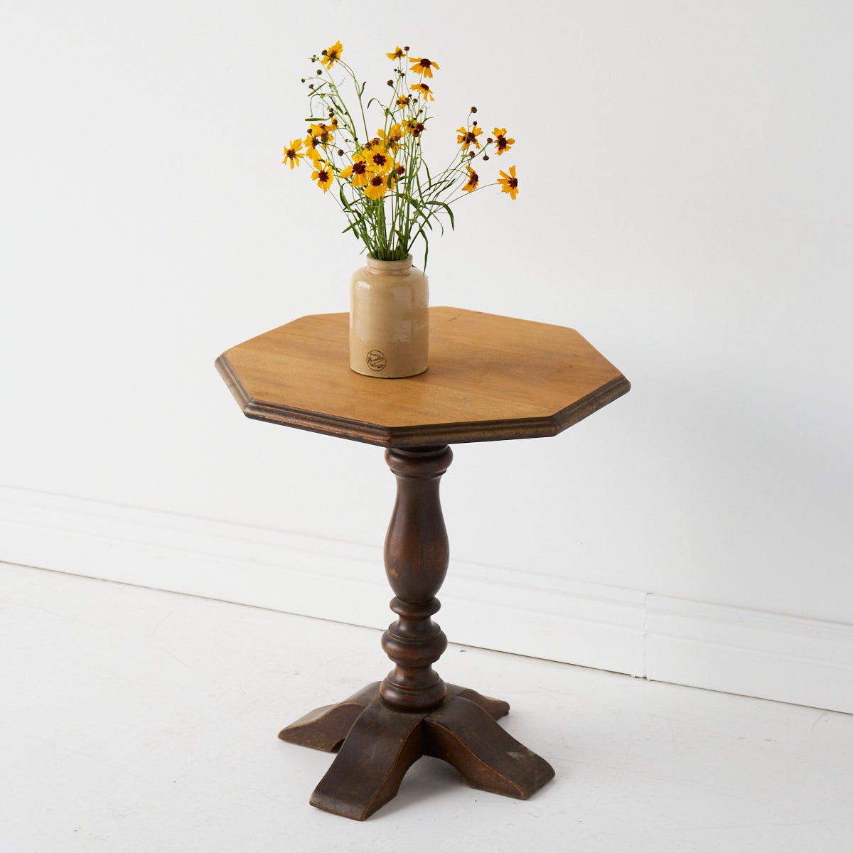 Octagonal Pedestal Side Table - elsie green - furniture