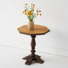 Octagonal Pedestal Side Table - elsie green - furniture